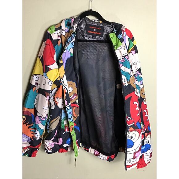 Members Only x Nickelodeon Collab Mens Windbreaker Hood Jacket  Sz.Lrg (Flaws) - Picture 6 of 10